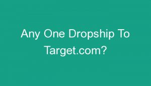 Read more about the article Any One Dropship To Target.com?