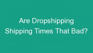 Read more about the article Are Dropshipping Shipping Times That Bad?