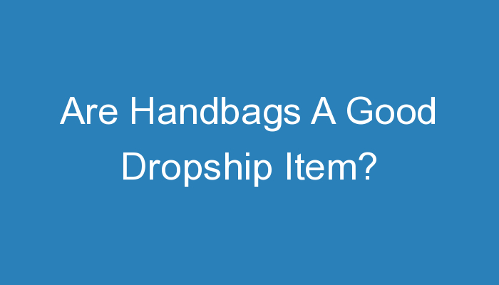You are currently viewing Are Handbags A Good Dropship Item?