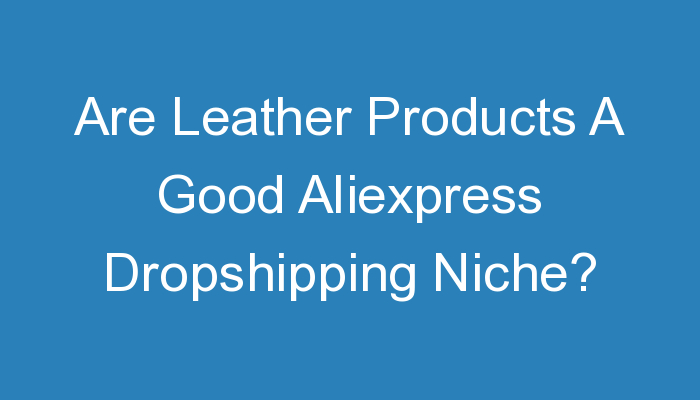 You are currently viewing Are Leather Products A Good Aliexpress Dropshipping Niche?