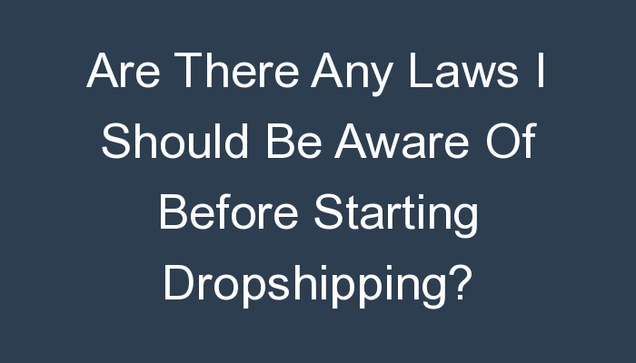 You are currently viewing Are There Any Laws I Should Be Aware Of Before Starting Dropshipping?