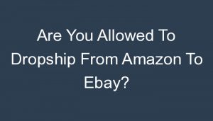 Read more about the article Are You Allowed To Dropship From Amazon To Ebay?