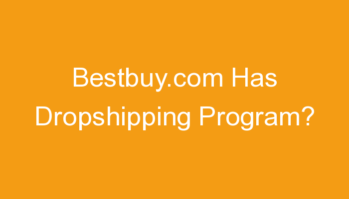 You are currently viewing Bestbuy.com Has Dropshipping Program?