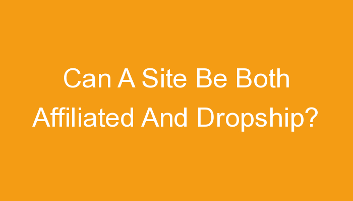 You are currently viewing Can A Site Be Both Affiliated And Dropship?