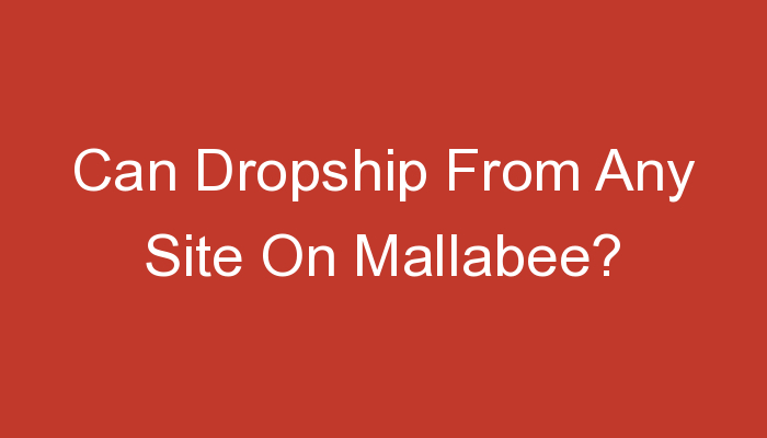 You are currently viewing Can Dropship From Any Site On Mallabee?
