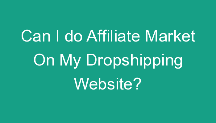 You are currently viewing Can I do Affiliate Market On My Dropshipping Website?