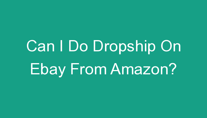 You are currently viewing Can I Do Dropship On Ebay From Amazon?