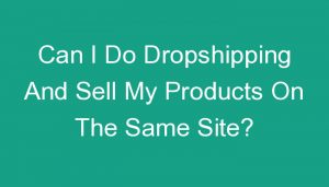 Read more about the article Can I Do Dropshipping And Sell My Products On The Same Site?