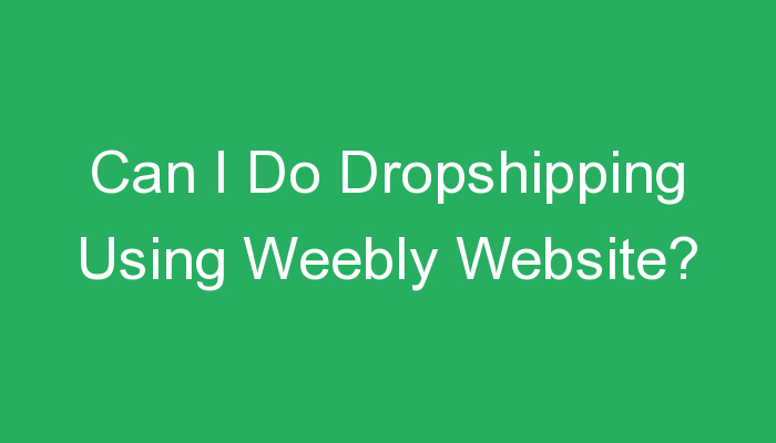 You are currently viewing Can I Do Dropshipping Using Weebly Website?