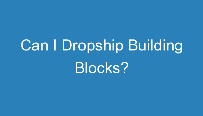 You are currently viewing Can I Dropship Building Blocks?