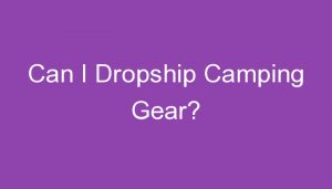 Read more about the article Can I Dropship Camping Gear?