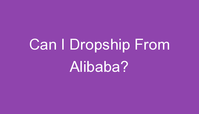 You are currently viewing Can I Dropship From Alibaba?