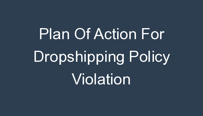 You are currently viewing Plan Of Action For Dropshipping Policy Violation