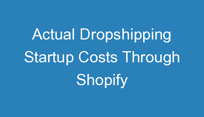 You are currently viewing Actual Dropshipping Startup Costs Through Shopify