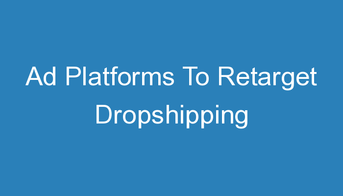 You are currently viewing Ad Platforms To Retarget Dropshipping