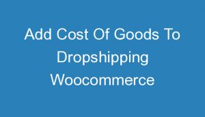 Read more about the article Add Cost Of Goods To Dropshipping Woocommerce
