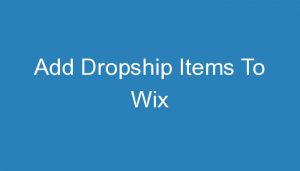 Read more about the article Add Dropship Items To Wix