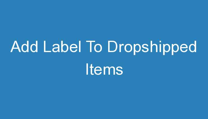 You are currently viewing Add Label To Dropshipped Items