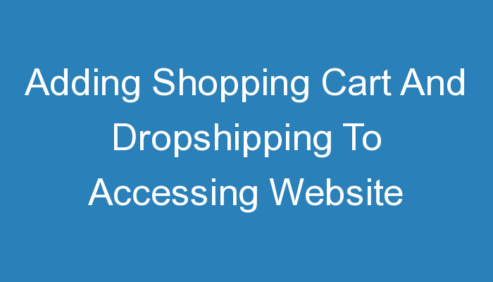 You are currently viewing Adding Shopping Cart And Dropshipping To Accessing Website