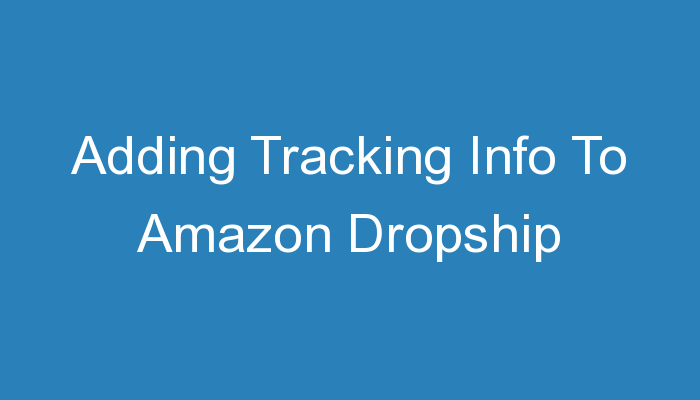 You are currently viewing Adding Tracking Info To Amazon Dropship