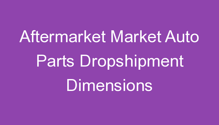 Read more about the article Aftermarket Market Auto Parts Dropshipment Dimensions