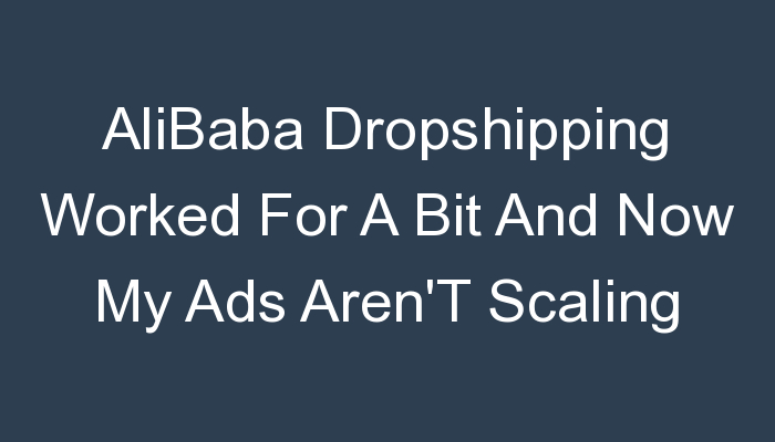 You are currently viewing AliBaba Dropshipping Worked For A Bit And Now My Ads Aren’T Scaling