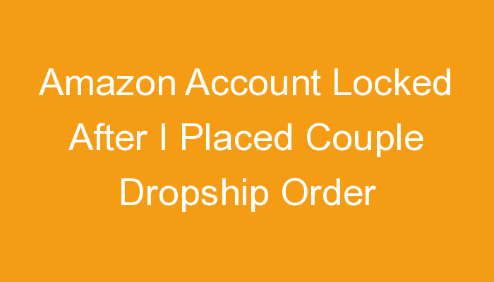 You are currently viewing Amazon Account Locked After I Placed Couple Dropship Order