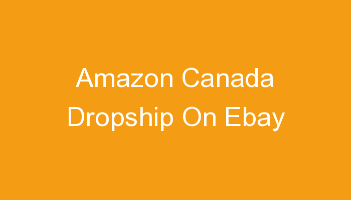 You are currently viewing Amazon Canada Dropship On Ebay