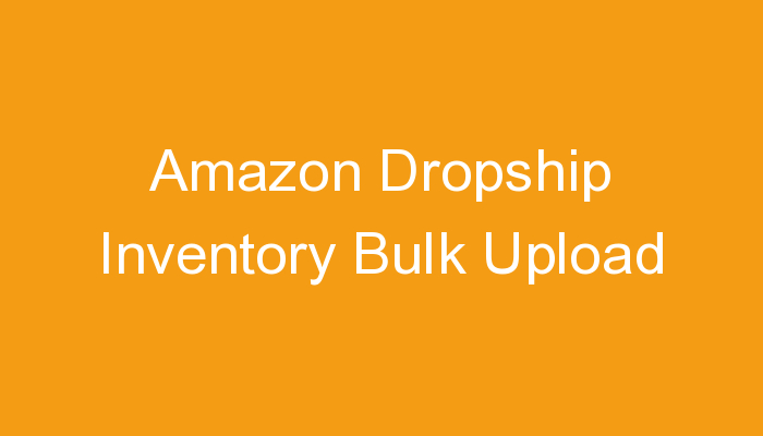 You are currently viewing Amazon Dropship Inventory Bulk Upload