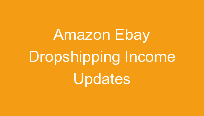 You are currently viewing Amazon Ebay Dropshipping Income Updates