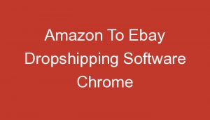 Read more about the article Amazon To Ebay Dropshipping Software Chrome