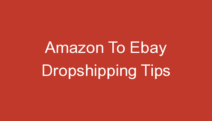 You are currently viewing Amazon To Ebay Dropshipping Tips