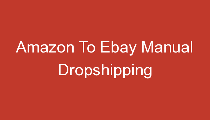 You are currently viewing Amazon To Ebay Manual Dropshipping