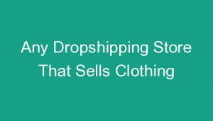 Read more about the article Any Dropshipping Store That Sells Clothing