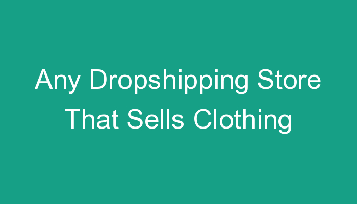 You are currently viewing Any Dropshipping Store That Sells Clothing