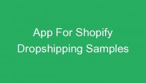 Read more about the article App For Shopify Dropshipping Samples