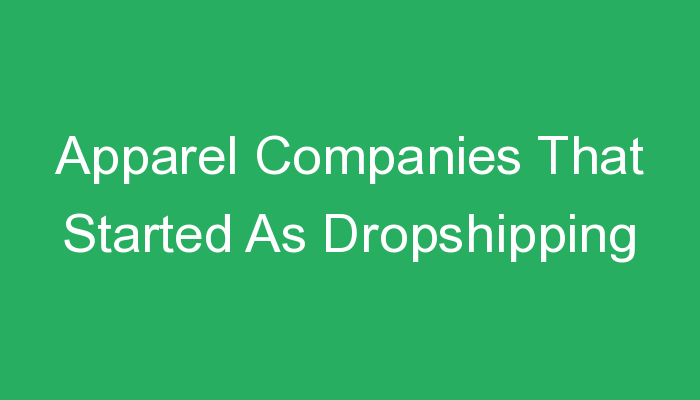 You are currently viewing Apparel Companies That Started As Dropshipping