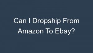 Read more about the article Can I Dropship From Amazon To Ebay?