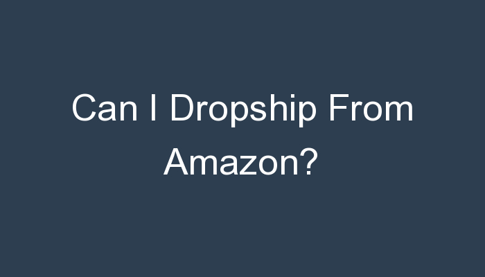 You are currently viewing Can I Dropship From Amazon?