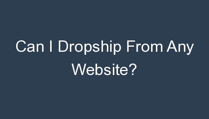 You are currently viewing Can I Dropship From Any Website?
