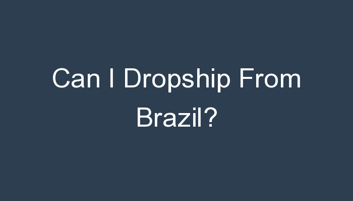 You are currently viewing Can I Dropship From Brazil?