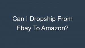 Read more about the article Can I Dropship From Ebay To Amazon?