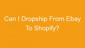 Read more about the article Can I Dropship From Ebay To Shopify?