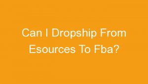 Read more about the article Can I Dropship From Esources To Fba?