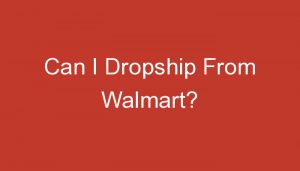 Read more about the article Can I Dropship From Walmart?