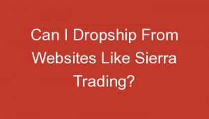 Read more about the article Can I Dropship From Websites Like Sierra Trading?