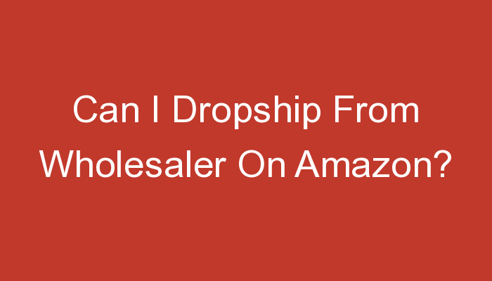 You are currently viewing Can I Dropship From Wholesaler On Amazon?