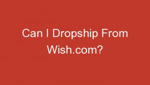 Read more about the article Can I Dropship From Wish.com?