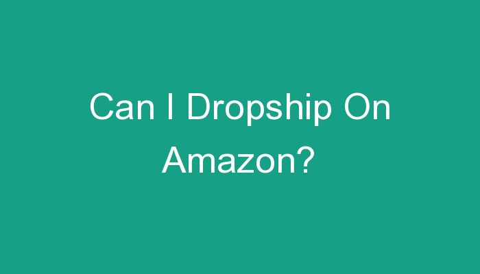 You are currently viewing Can I Dropship On Amazon?