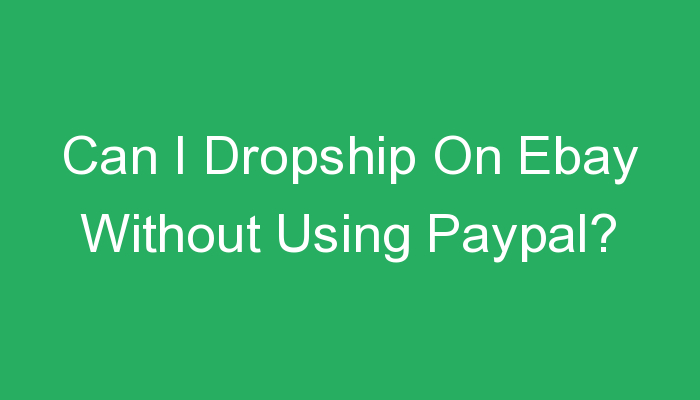 You are currently viewing Can I Dropship On Ebay Without Using Paypal?